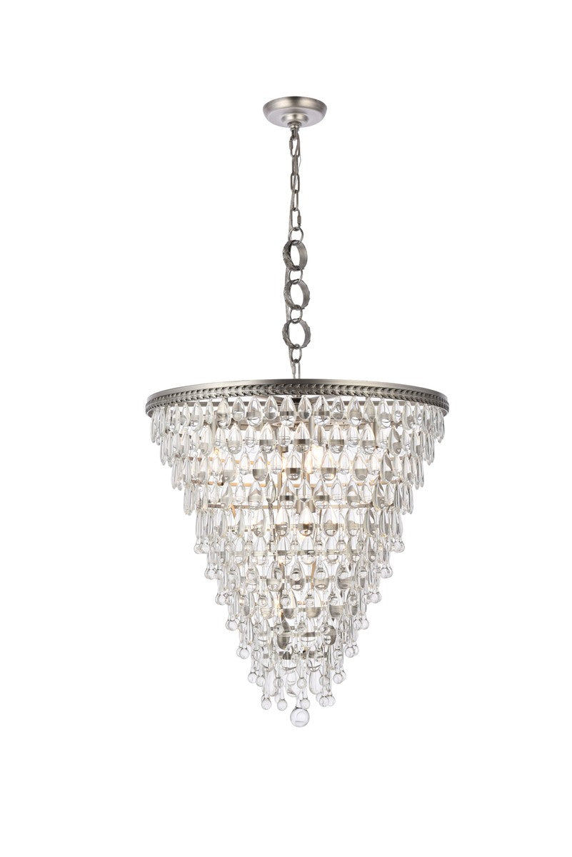 Elegant Lighting - 1219D24AS/RC - Seven Light Chandelier - Nordic - Antique Silver