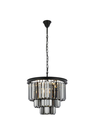 Elegant Lighting - 1231D20MB-SS/RC - Nine Light Chandelier - Sydney - Matte Black