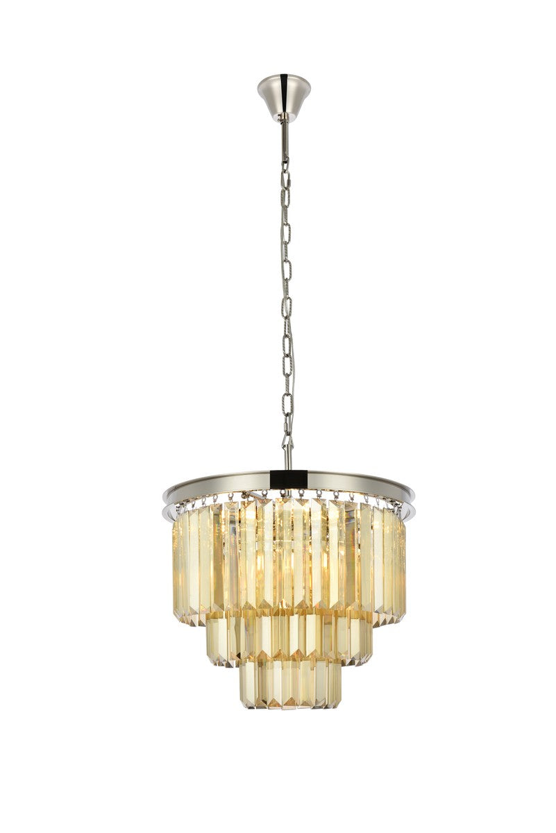 Elegant Lighting - 1231D20PN-GT/RC - Nine Light Chandelier - Sydney - Polished Nickel