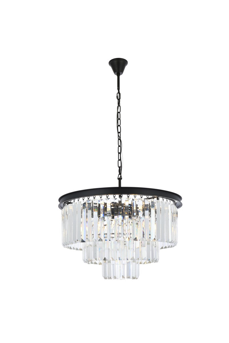 Elegant Lighting - 1231D26MB/RC - Nine Light Chandelier - Sydney - Matte Black