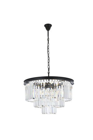 Elegant Lighting - 1231D26MB/RC - Nine Light Chandelier - Sydney - Matte Black