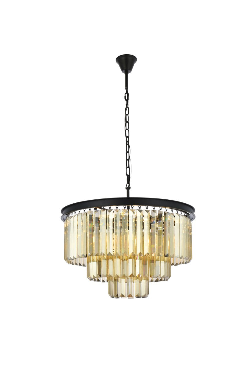 Elegant Lighting - 1231D26MB-GT/RC - Nine Light Chandelier - Sydney - Matte Black