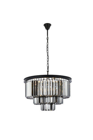 Elegant Lighting - 1231D26MB-SS/RC - Nine Light Chandelier - Sydney - Matte Black