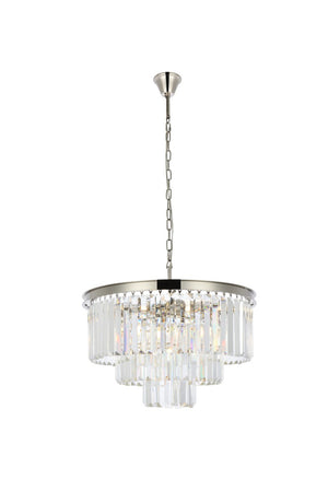 Elegant Lighting - 1231D26PN/RC - Nine Light Chandelier - Sydney - Polished Nickel