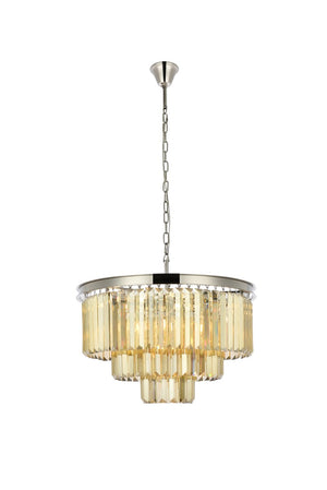 Elegant Lighting - 1231D26PN-GT/RC - Nine Light Chandelier - Sydney - Polished Nickel