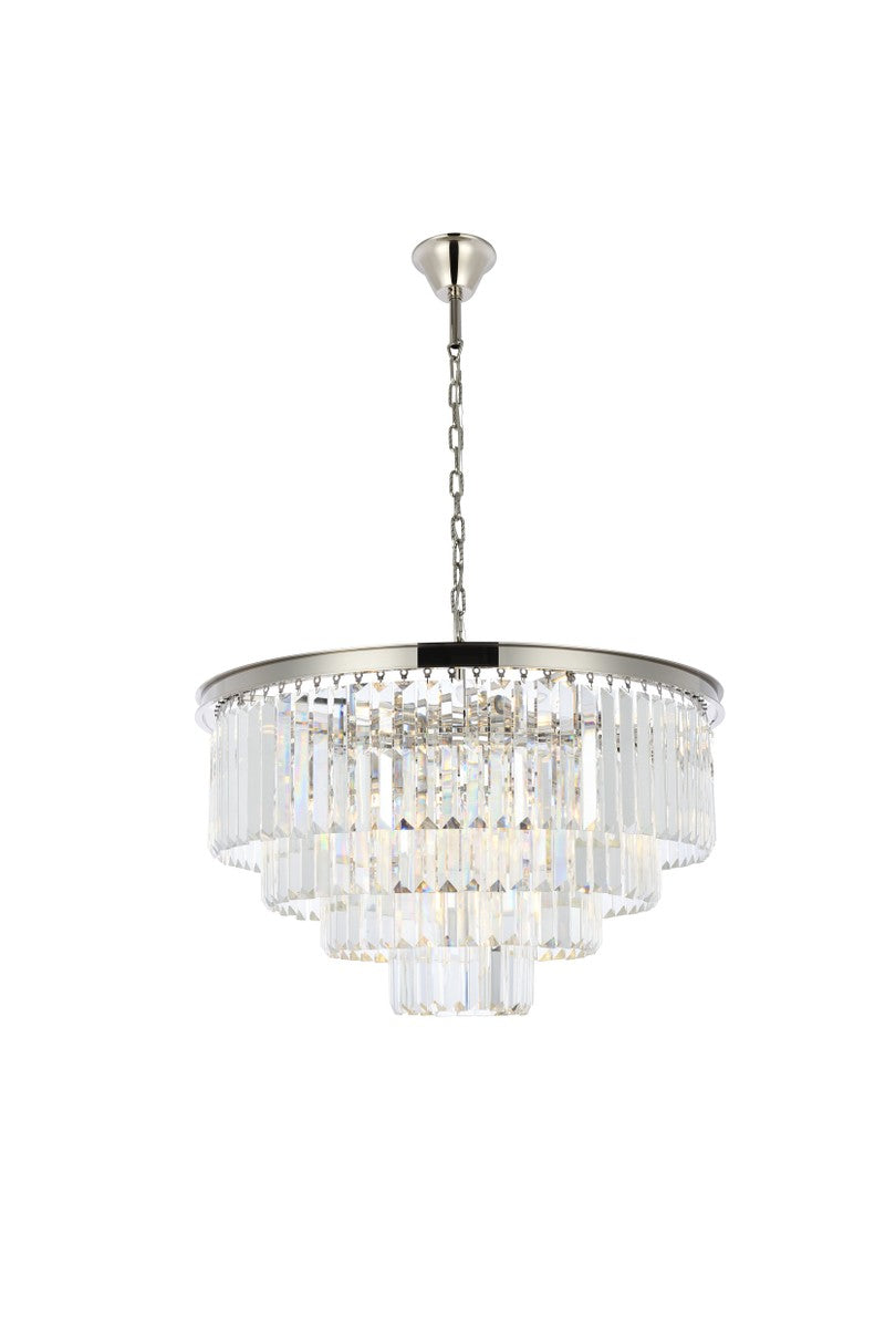 Elegant Lighting - 1231D32PN/RC - 17 Light Chandelier - Sydney - Polished Nickel