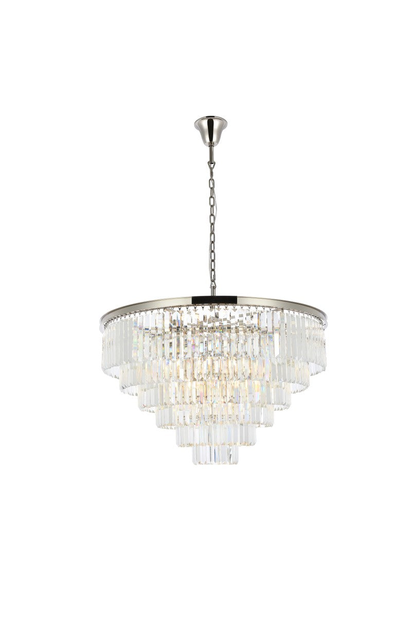 Elegant Lighting - 1231D44PN/RC - 33 Light Chandelier - Sydney - Polished Nickel