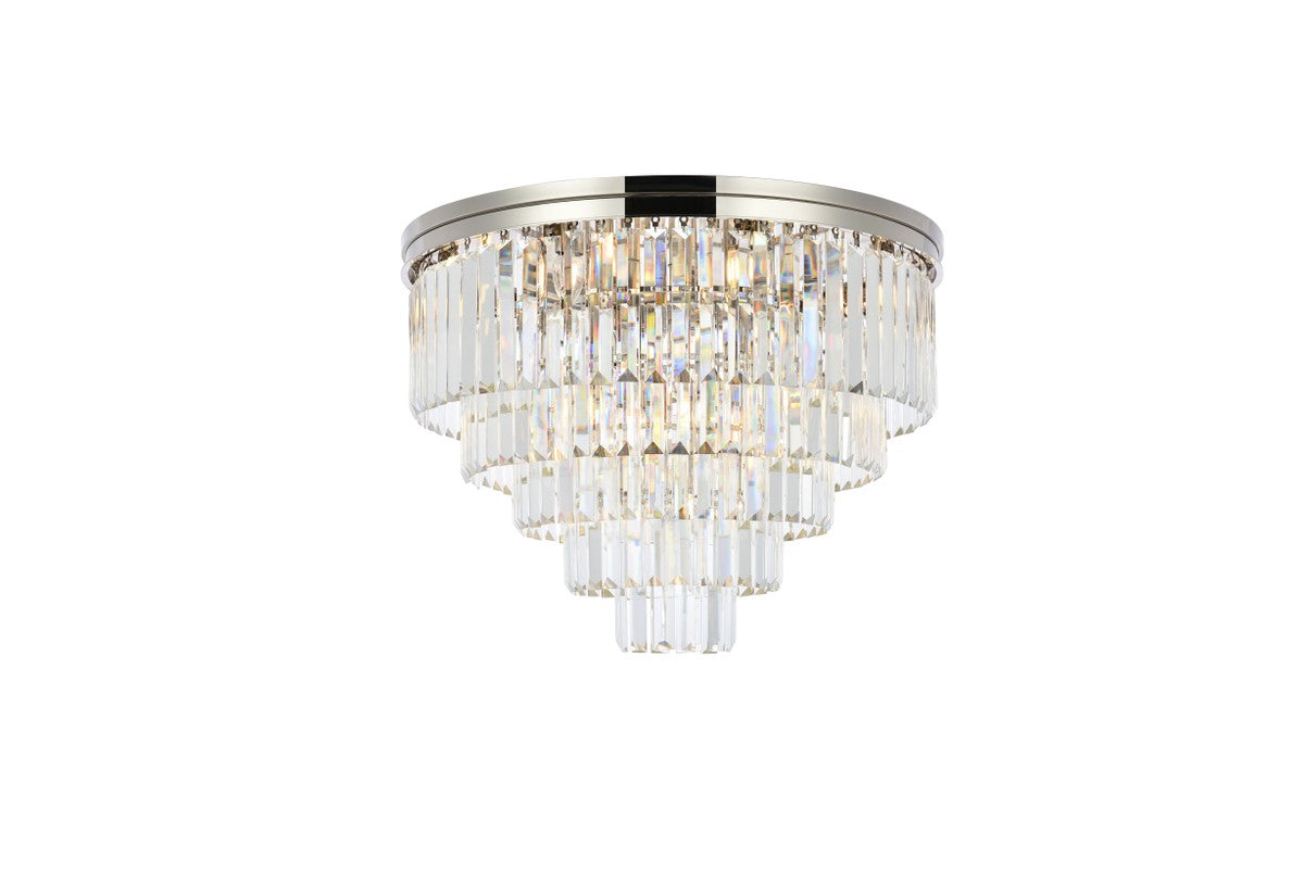 Elegant Lighting - 1231F32PN/RC - 17 Light Flush Mount - Sydney - Polished Nickel