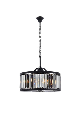 Elegant Lighting - 1233D28MB-SS/RC - Eight Light Chandelier - Chelsea - Matte Black