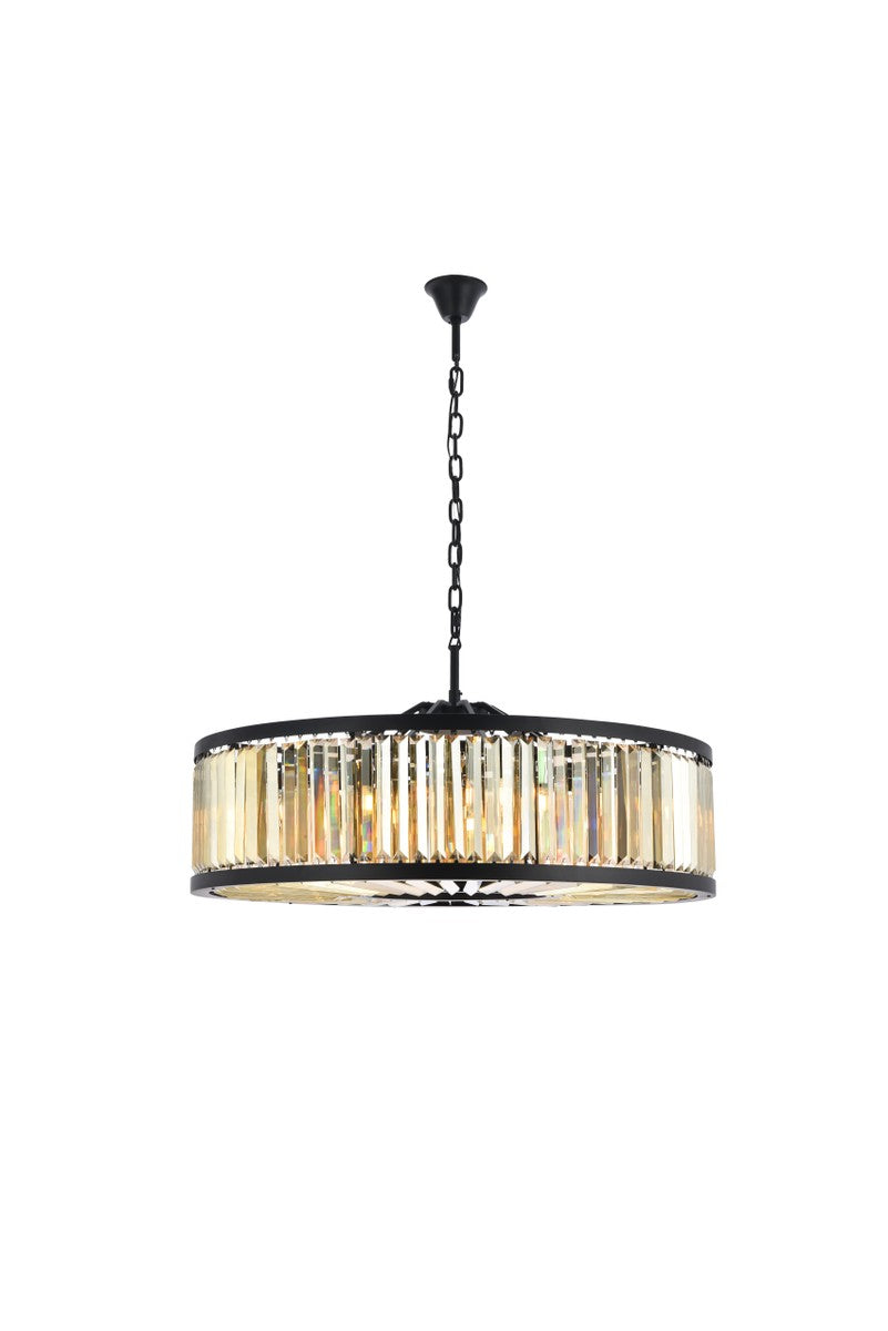 Elegant Lighting - 1233G43MB-GT/RC - Ten Light Chandelier - Chelsea - Matte Black