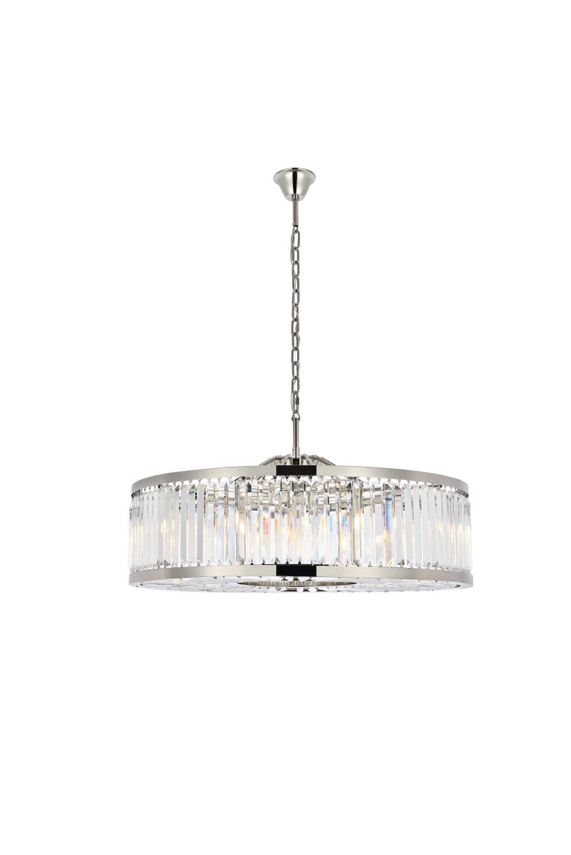 Elegant Lighting - 1233G43PN/RC - Ten Light Chandelier - Chelsea - Polished Nickel