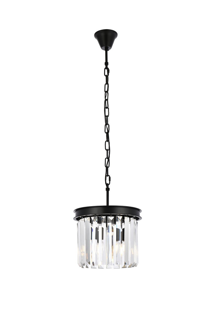 Elegant Lighting - 1238D12MB/RC - Three Light Pendant - Sydney - Matte Black