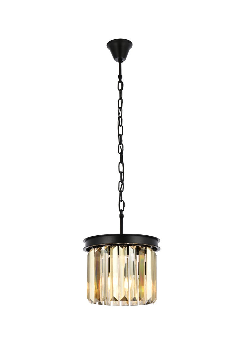 Elegant Lighting - 1238D12MB-GT/RC - Three Light Pendant - Sydney - Matte Black