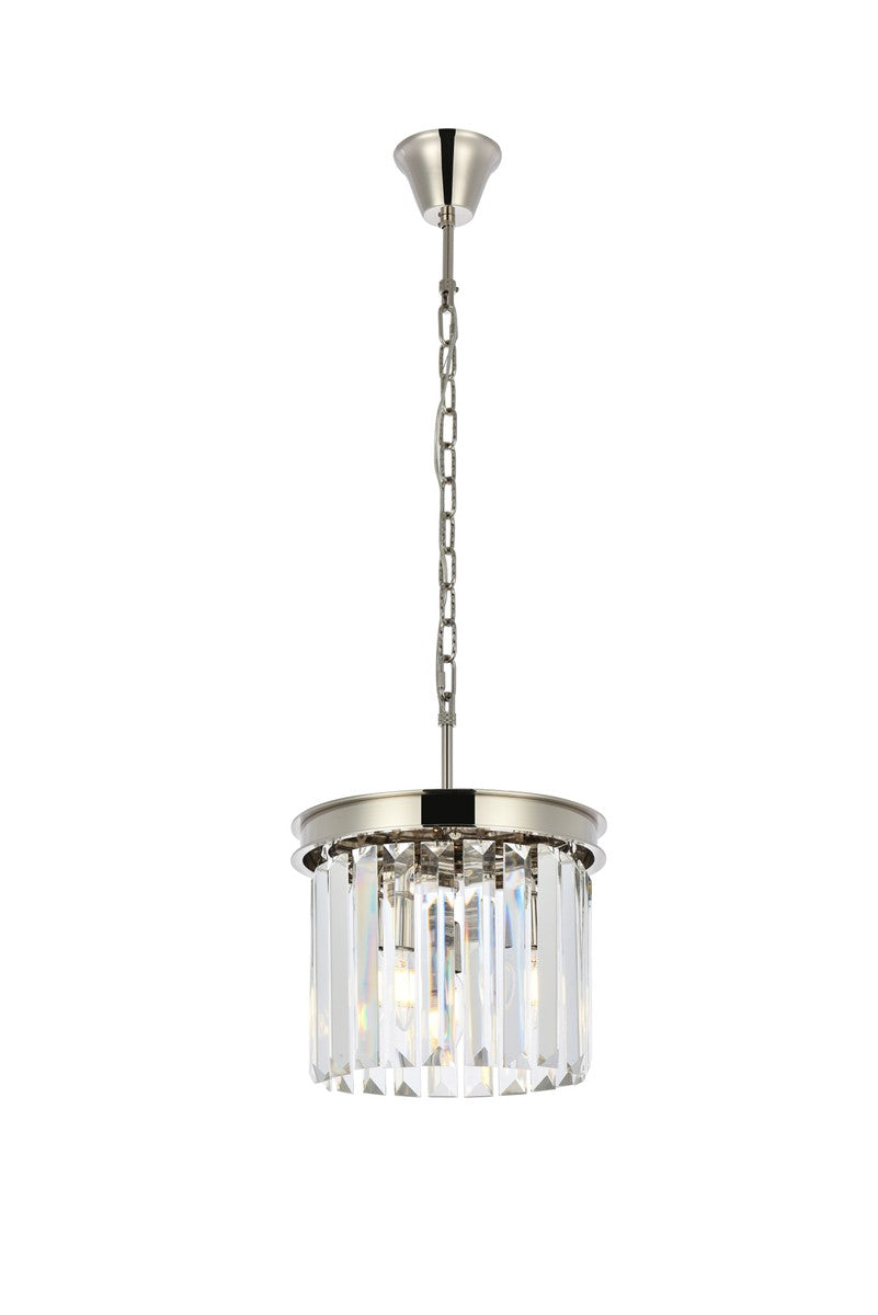 Elegant Lighting - 1238D12PN/RC - Three Light Pendant - Sydney - Polished Nickel