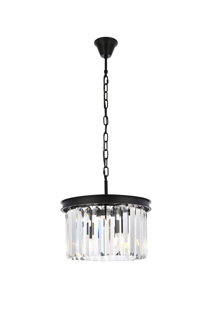 Elegant Lighting - 1238D16MB/RC - Three Light Pendant - Sydney - Matte Black