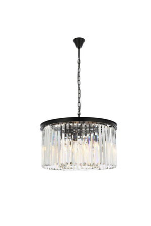 Elegant Lighting - 1238D26MB/RC - Eight Light Chandelier - Sydney - Matte Black