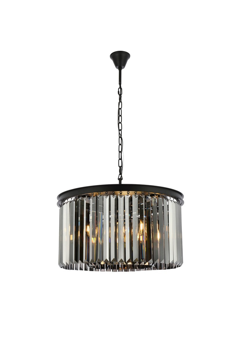 Elegant Lighting - 1238D26MB-SS/RC - Eight Light Chandelier - Sydney - Matte Black