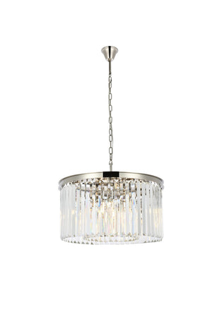 Elegant Lighting - 1238D26PN/RC - Eight Light Chandelier - Sydney - Polished Nickel