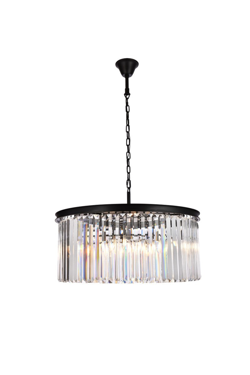 Elegant Lighting - 1238D31MB/RC - Eight Light Chandelier - Sydney - Matte Black