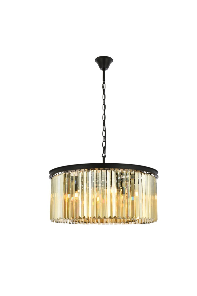 Elegant Lighting - 1238D31MB-GT/RC - Eight Light Chandelier - Sydney - Matte Black