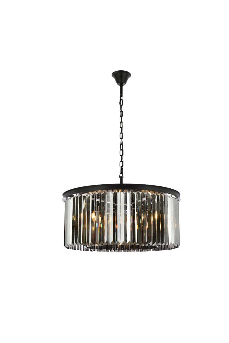 Elegant Lighting - 1238D31MB-SS/RC - Eight Light Chandelier - Sydney - Matte Black