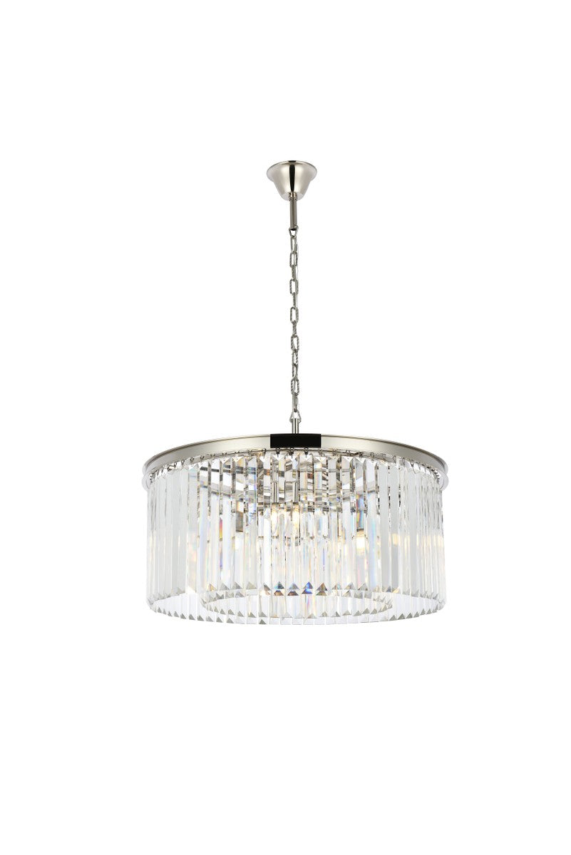 Elegant Lighting - 1238D31PN/RC - Eight Light Chandelier - Sydney - Polished Nickel