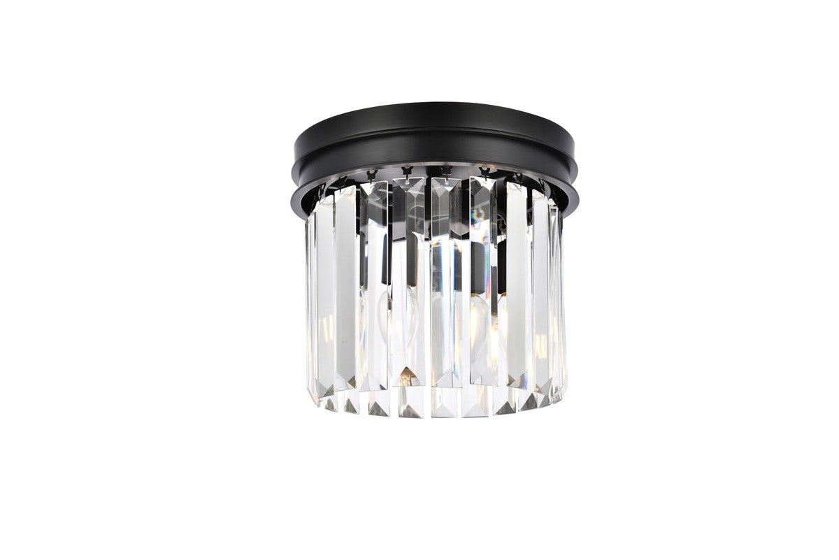 Elegant Lighting - 1238F12MB/RC - Three Light Flush Mount - Sydney - Matte Black