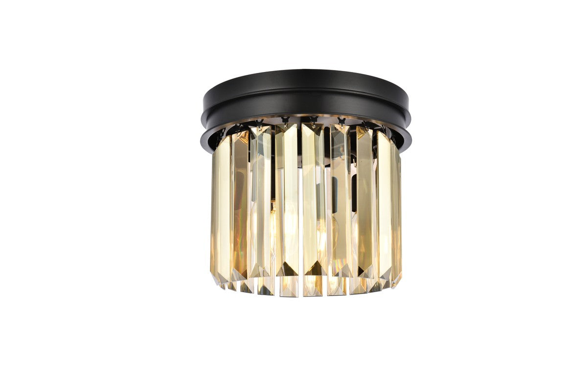 Elegant Lighting - 1238F12MB-GT/RC - Three Light Flush Mount - Sydney - Matte Black