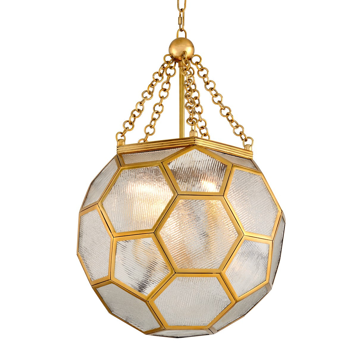 Corbett Lighting - 301-74-VB - Four Light Chandelier - Hexsation - Vintage Brass