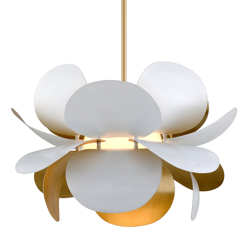 Corbett Lighting - 314-43-GL/SWH - One Light Chandelier - Ginger - White And Gold Leaf