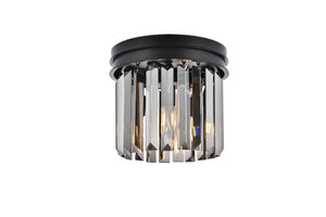 Elegant Lighting - 1238F12MB-SS/RC - Three Light Flush Mount - Sydney - Matte Black