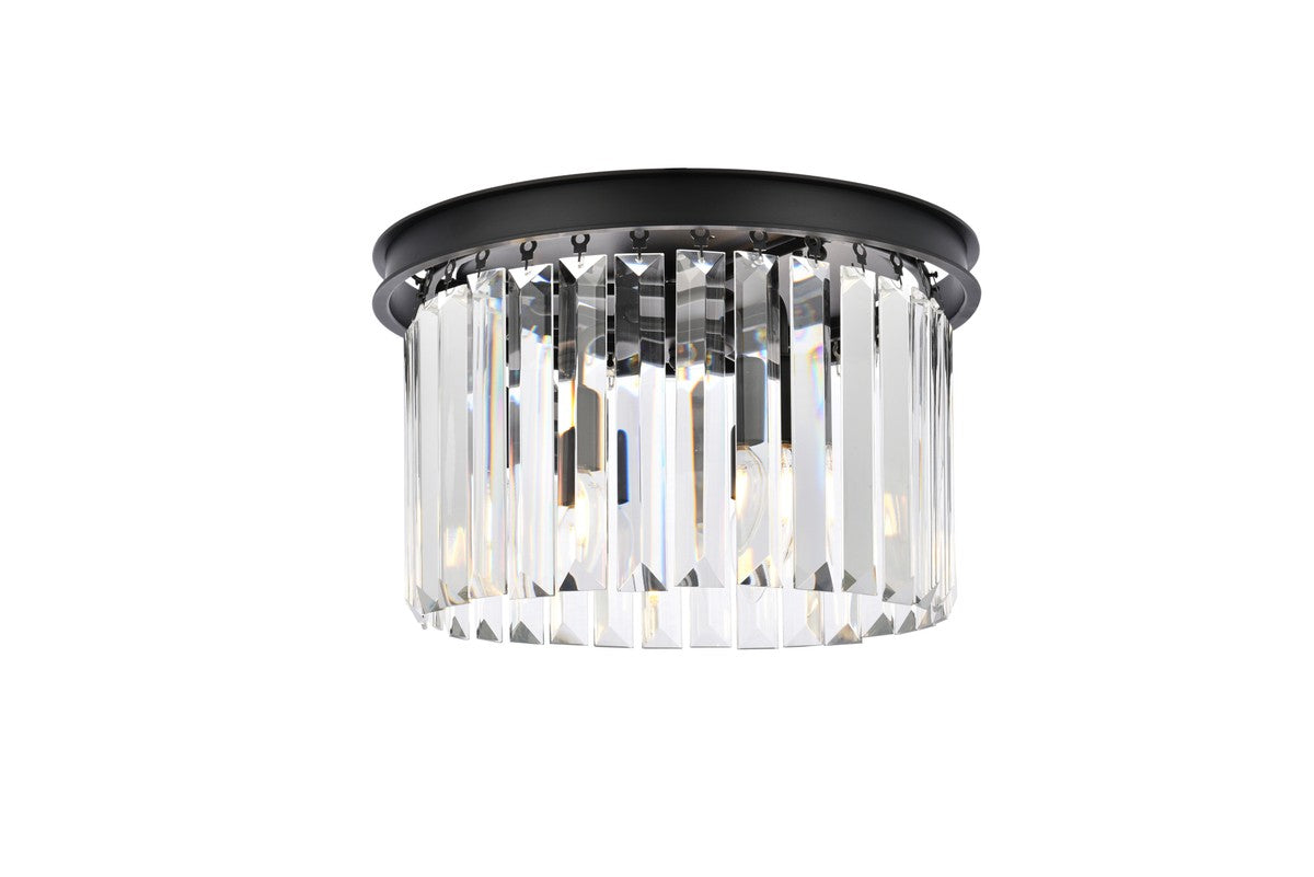 Elegant Lighting - 1238F16MB/RC - Three Light Flush Mount - Sydney - Matte Black