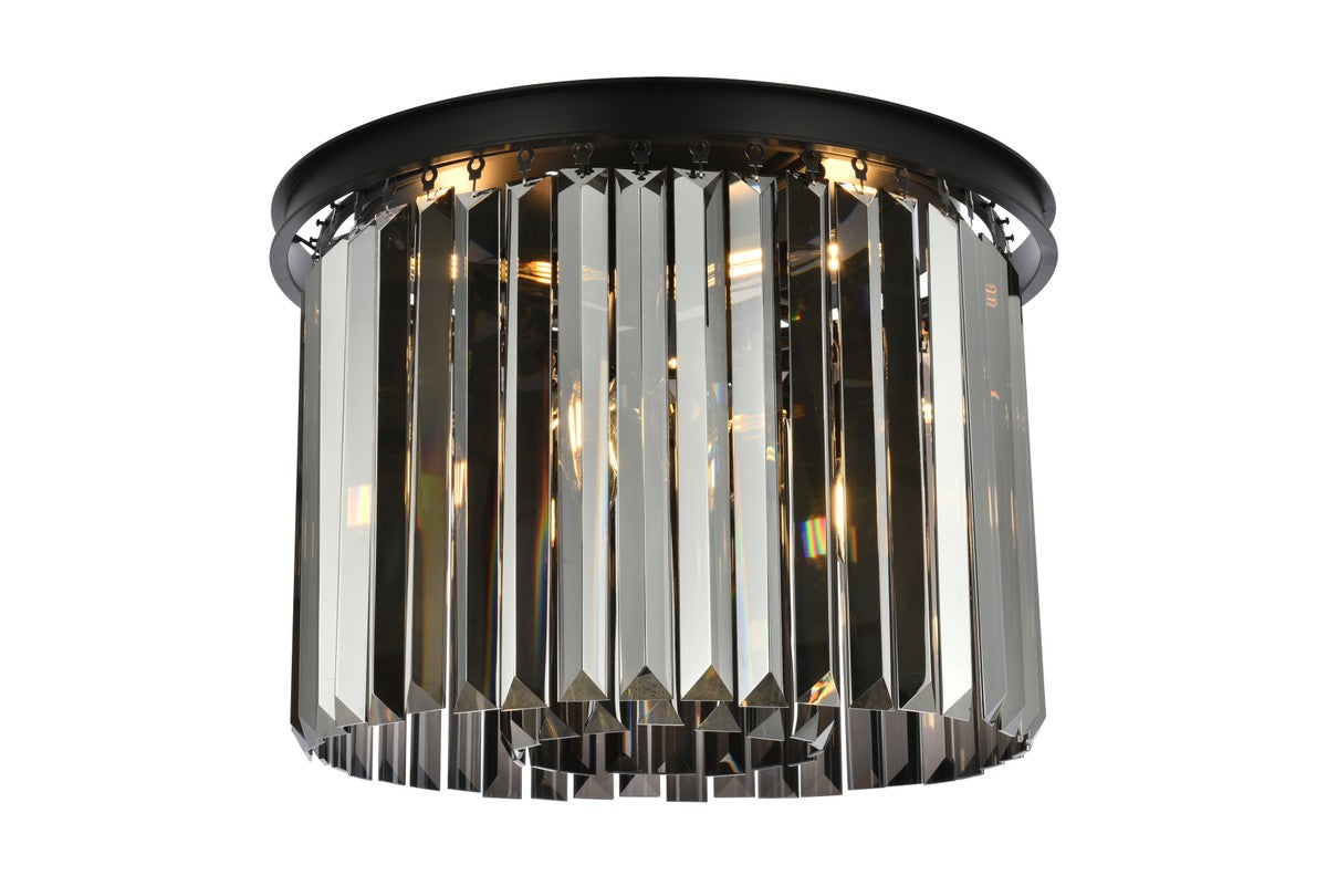 Elegant Lighting - 1238F20MB-SS/RC - Six Light Flush Mount - Sydney - Matte Black