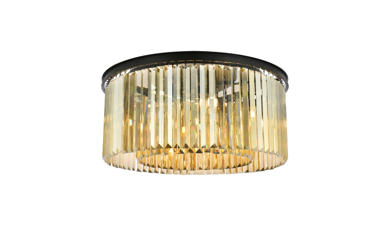 Elegant Lighting - 1238F31MB-GT/RC - Eight Light Flush Mount - Sydney - Matte Black