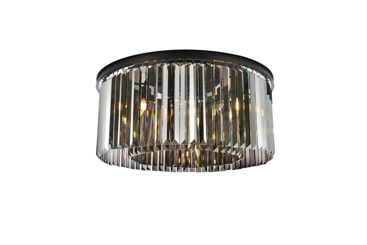 Elegant Lighting - 1238F31MB-SS/RC - Eight Light Flush Mount - Sydney - Matte Black