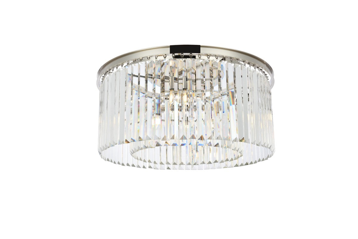 Elegant Lighting - 1238F31PN/RC - Eight Light Flush Mount - Sydney - Polished Nickel