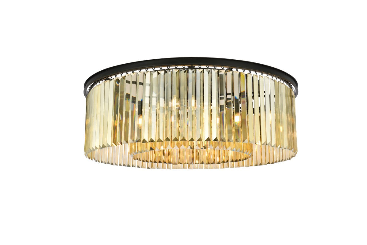 Elegant Lighting - 1238F43MB-GT/RC - Ten Light Flush Mount - Sydney - Matte Black