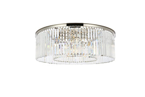 Elegant Lighting - 1238F43PN/RC - Ten Light Flush Mount - Sydney - Polished Nickel