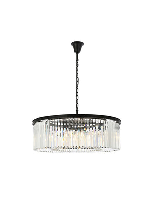 Elegant Lighting - 1238G43MB/RC - Ten Light Chandelier - Sydney - Matte Black