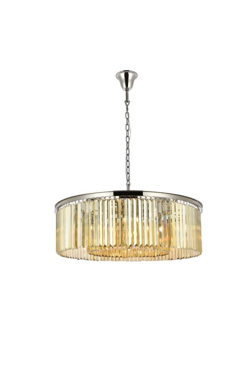 Elegant Lighting - 1238G43PN-GT/RC - Ten Light Chandelier - Sydney - Polished Nickel