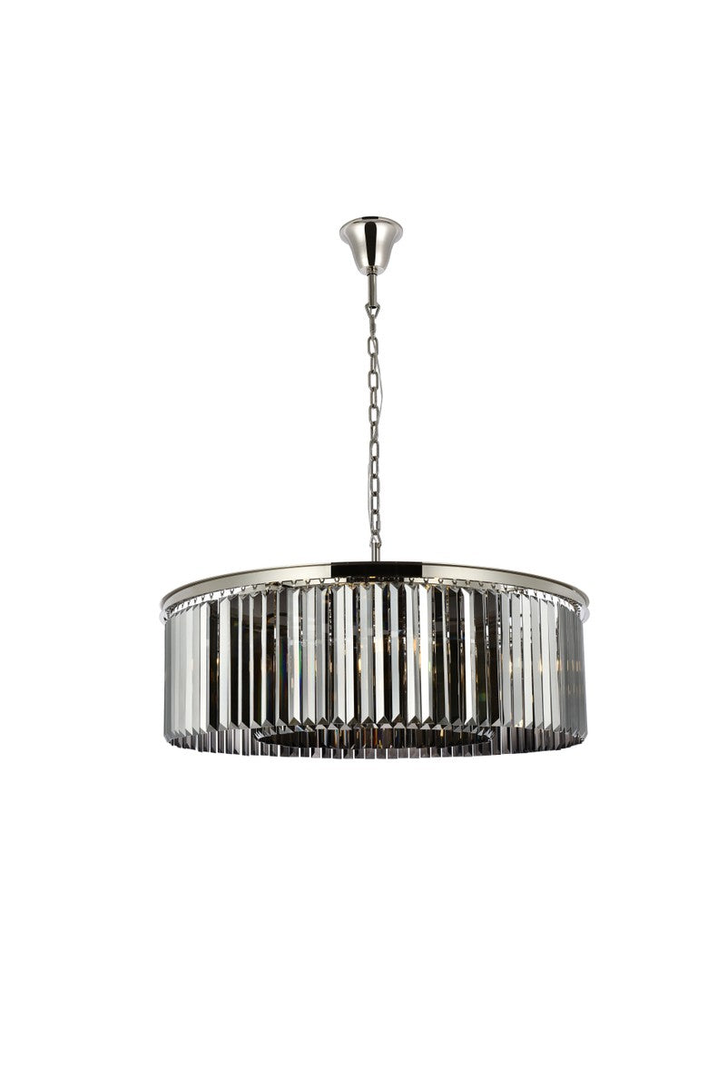 Elegant Lighting - 1238G43PN-SS/RC - Ten Light Chandelier - Sydney - Polished Nickel