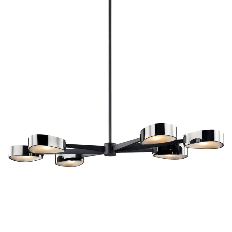 Troy Lighting - F7336-TBK/BCR - Six Light Linear Pendant - Allisio - Carbide Black And Black Chrome