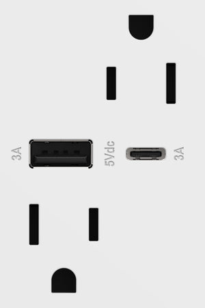 Legrand - ARTRUSB156ACW4 - 15A Tamper-Resistant Ultra-Fast USB Type-A/C Outlet - adorne - White