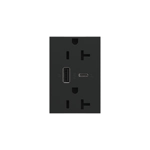 Legrand - ARTRUSB206ACG4 - 20A Tamper-Resistant Ultra-Fast USB Type-A/C Outlet - adorne - Graphite
