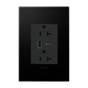 Legrand - ARTRUSB206ACG4 - 20A Tamper-Resistant Ultra-Fast USB Type-A/C Outlet - adorne - Graphite