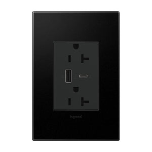 Legrand - ARTRUSB206ACG4 - Dual-Usb, Tamper-Resistant, Hybrid, Outlet - Adorne - Graphite