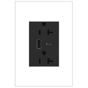 Legrand - ARTRUSB206ACG4 - 20A Tamper-Resistant Ultra-Fast USB Type-A/C Outlet - adorne - Graphite