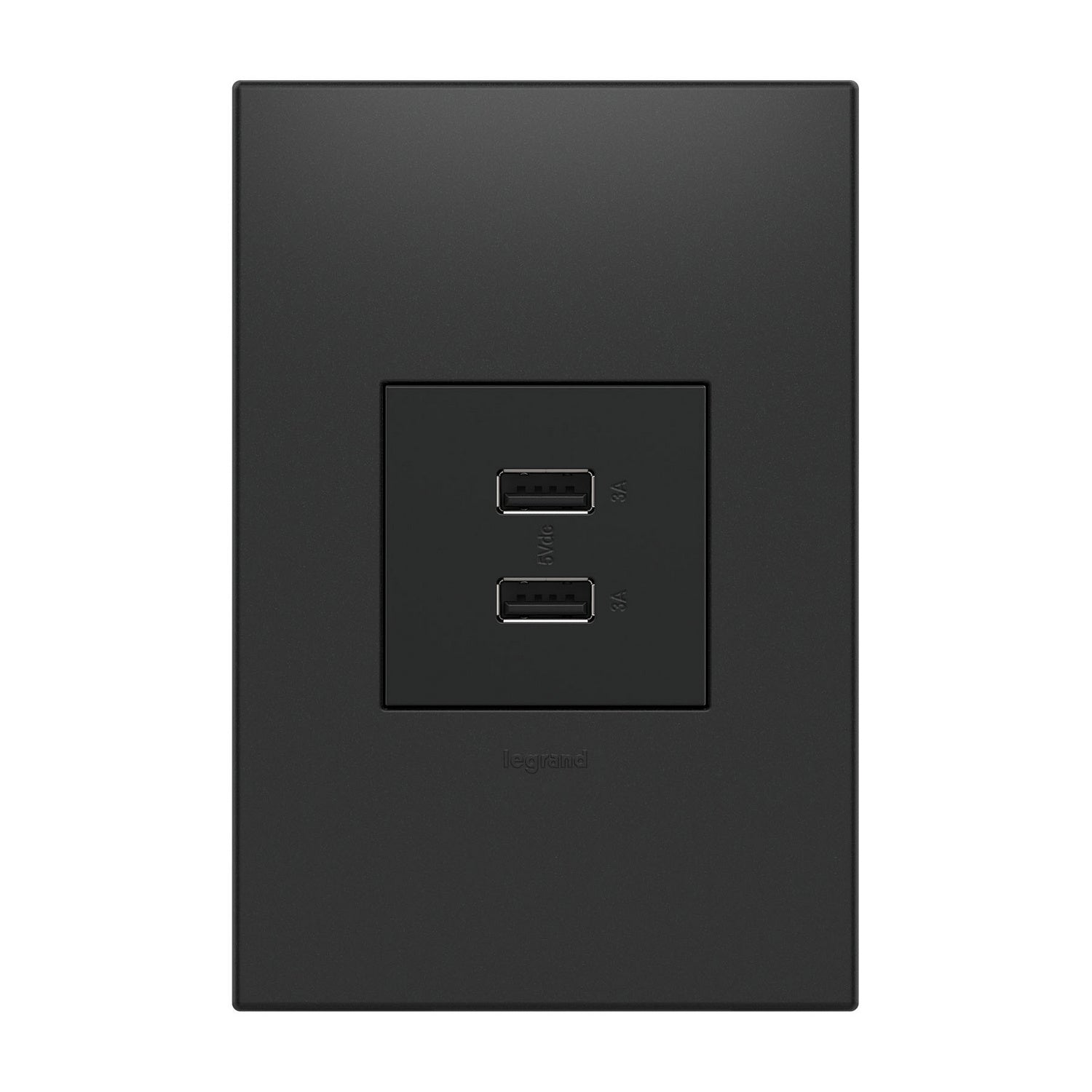 Legrand - ARUSB2AA6G4 - Usb Outlet, 2 Module, A/A Usb Outlet - Adorne - Graphite