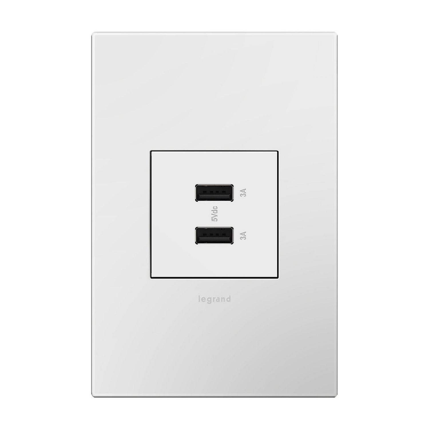 Legrand - ARUSB2AA6W4 - Usb Outlet, 2 Module, A/A Usb Outlet - Adorne - WHITE