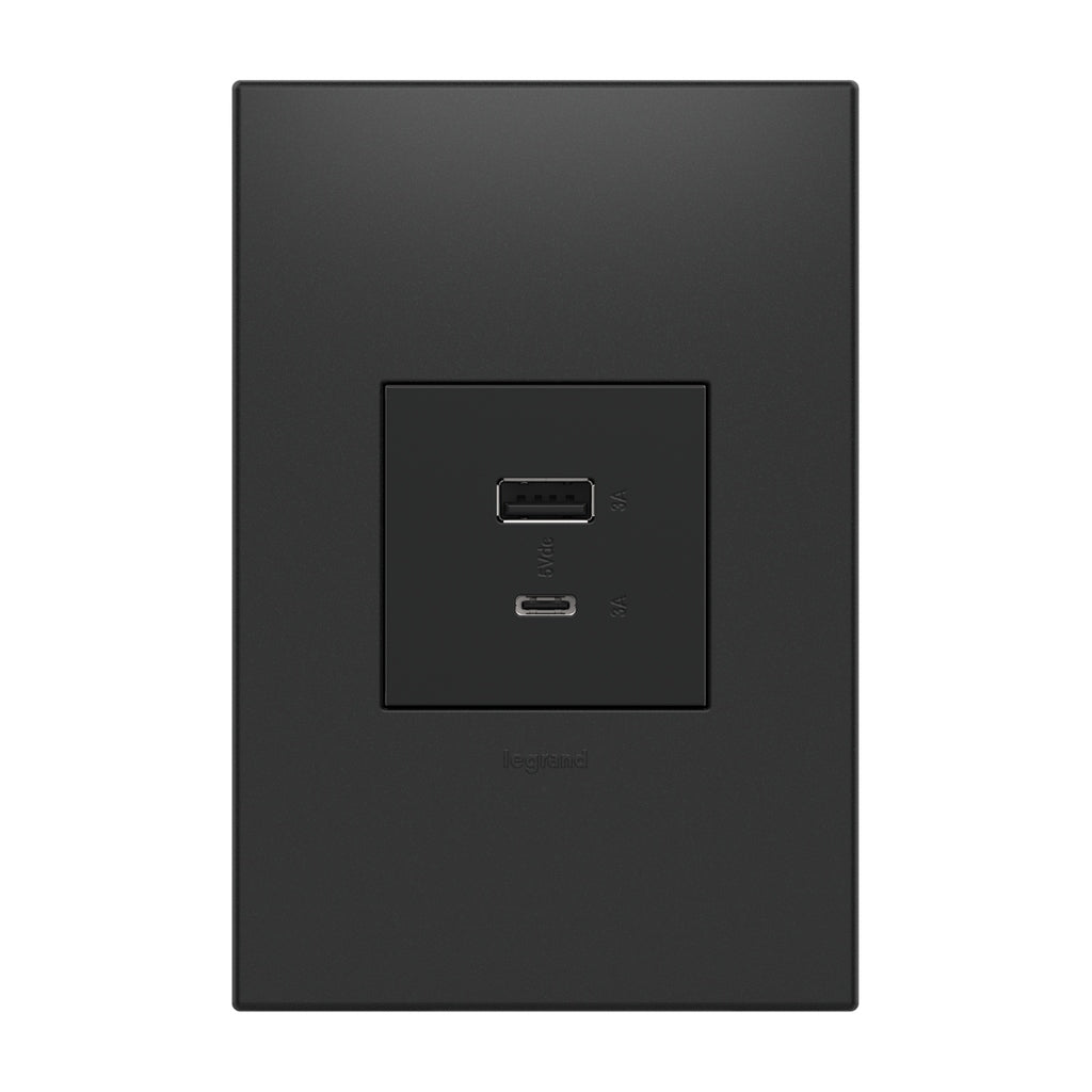 Legrand - ARUSB2AC6G4 - Ultra-Fast USB Type-A/C Outlet Module - adorne - Graphite